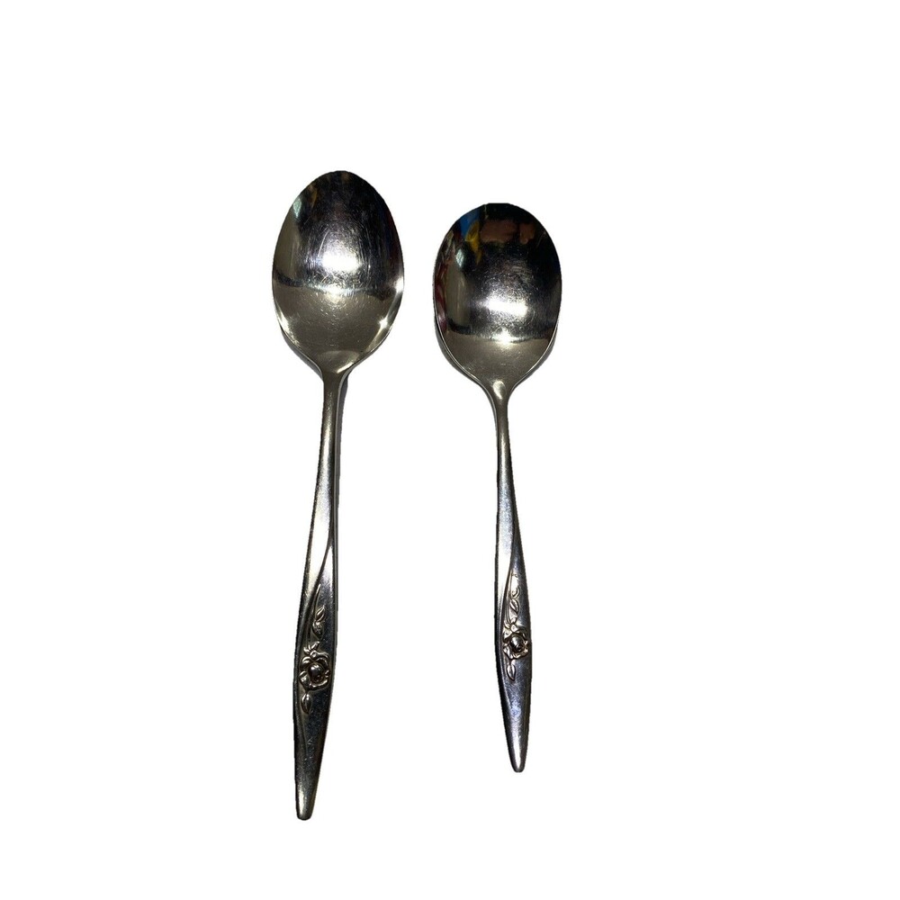 Oneida LASTING ROSE Stainless Oneidacraft Deluxe Glossy Flatware 2 Piece